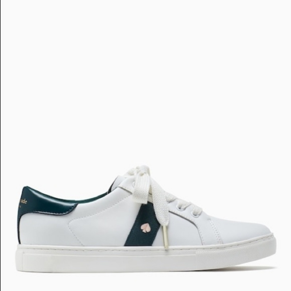 Kate Spade Iggy Leather Sneakers – White & Green – Size 7